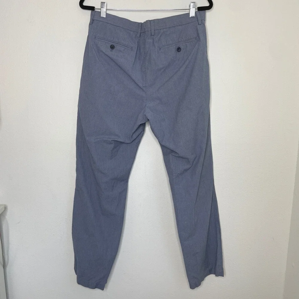 Banana Republic Kentfield Pant Mens 34 Blue Micro Stripe Cotton‎ Chino Trouser